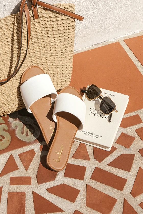 Addison White Slide Sandals | Lulus