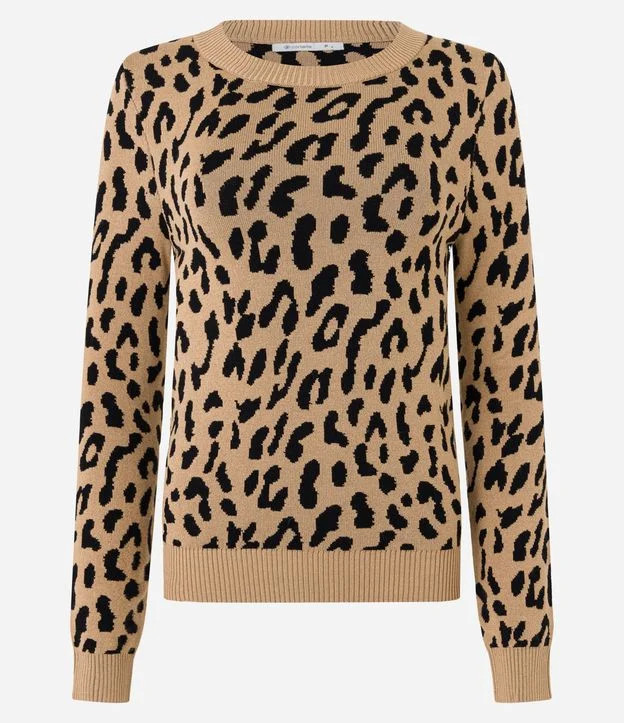 Blusa em Tricô com Estampa Animal Print Onça Marrom | Renner (BR)
