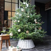 White Round Wicker Tree Skirt 60cm | Dunelm (migrated)