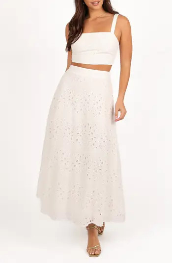 Camellia Cotton Eyelet Crop Top & Maxi Skirt Set | Nordstrom