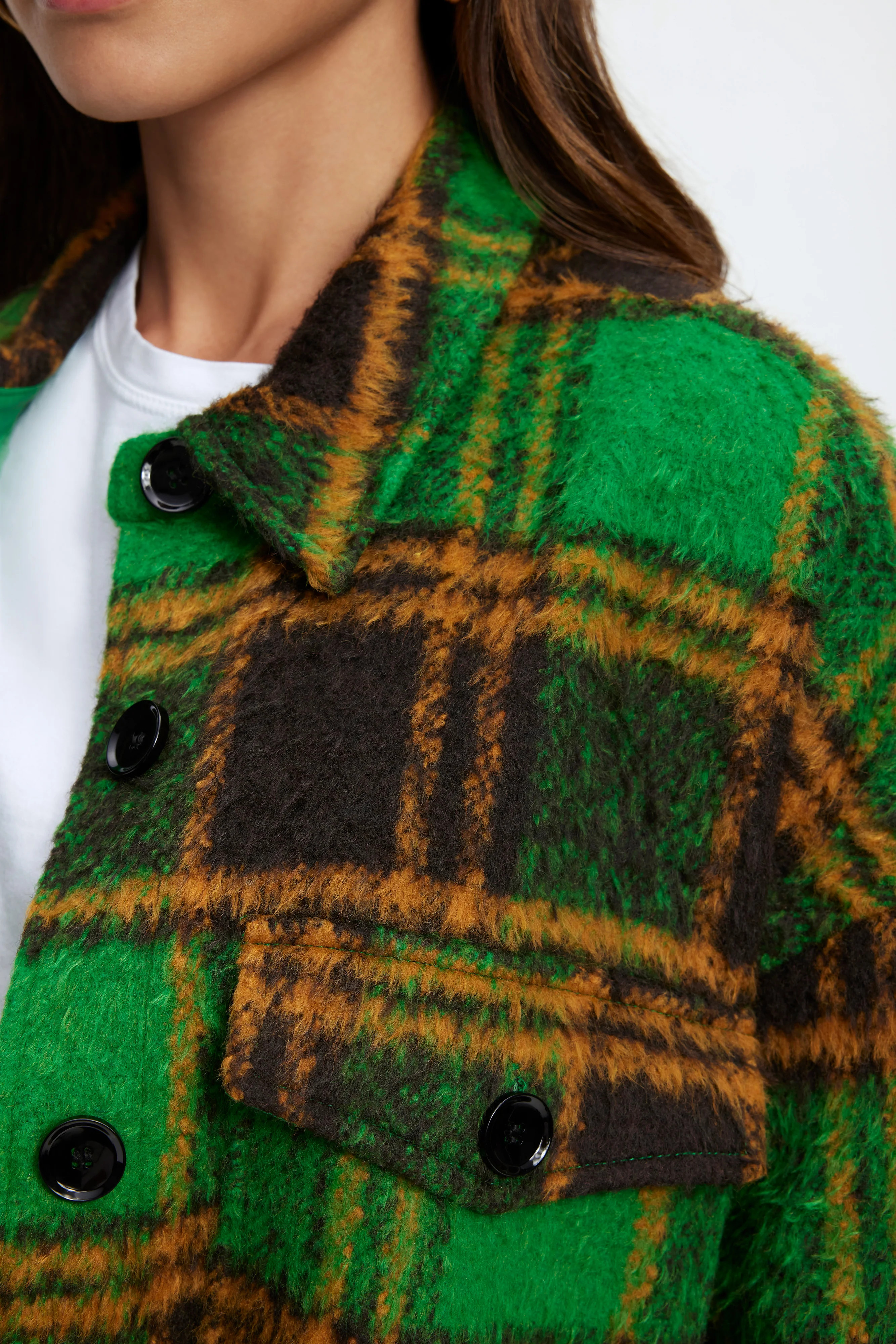 PLAID SHACKET | SUMMER GREEN & BLACK | Good American