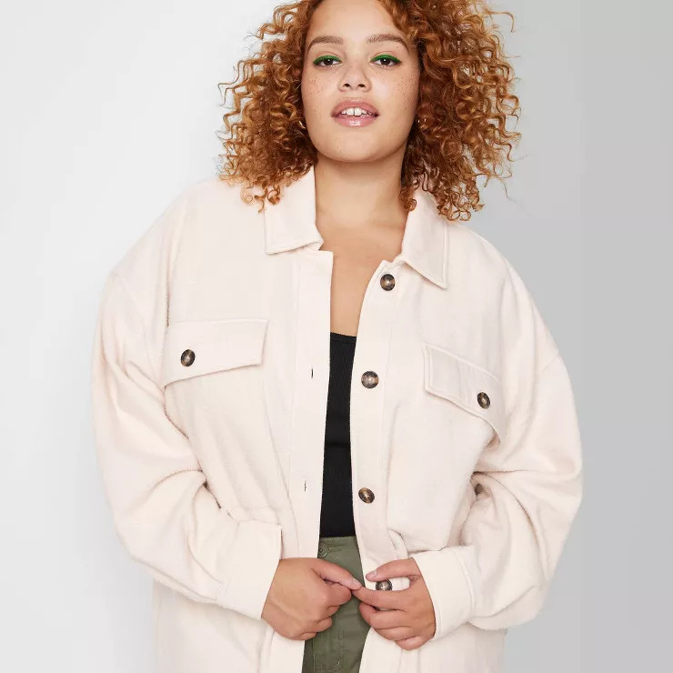 Women's Brushed Fleece Oversized Shacket - Wild Fable™ | Target