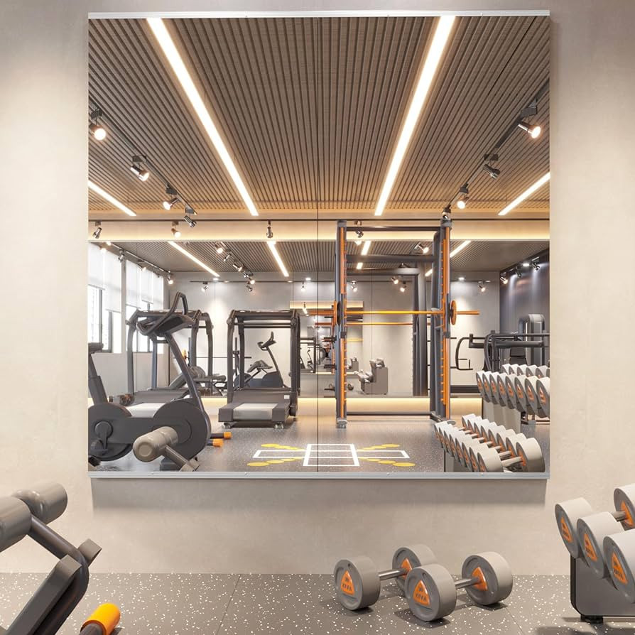 Home Gym Mirror, 48X24 Inch(Each)-2Pcs, Frameless Large Full Body Mirror Yoga Mirror, Tempered Gl... | Amazon (US)