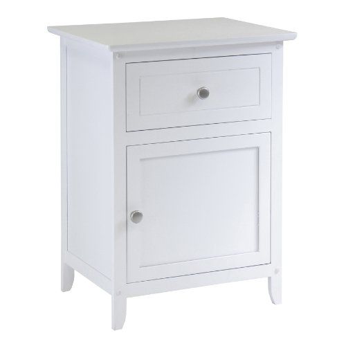 Winsome Wood Night Stand/ Accent Table with Drawer and cabinet for storage, White | Amazon (US)