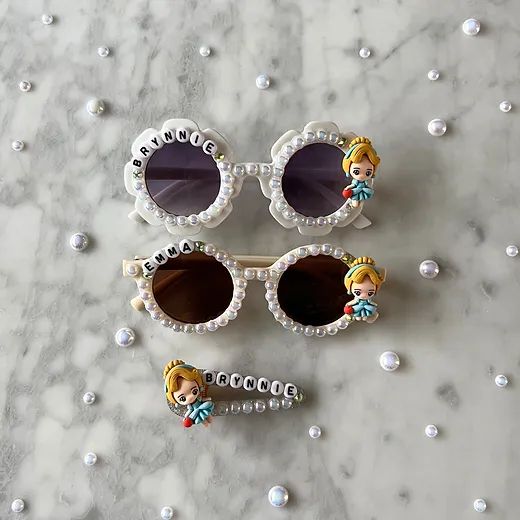 Personalized Blue Princess Sunglasses + Clips | Strand.Up