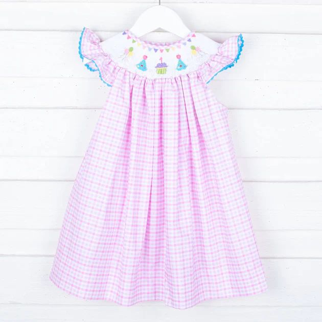 First Birthday Smocked Pink Check Dress | Classic Whimsy
