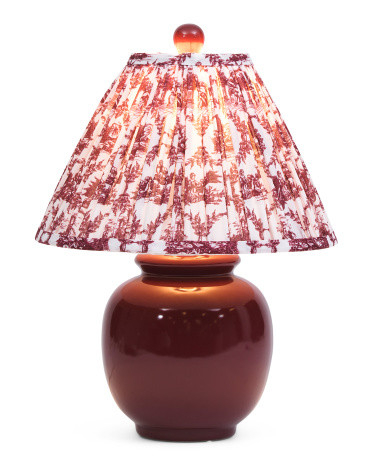 18in Ceramic  Pleated Shade Orb Table Lamp | TJ Maxx