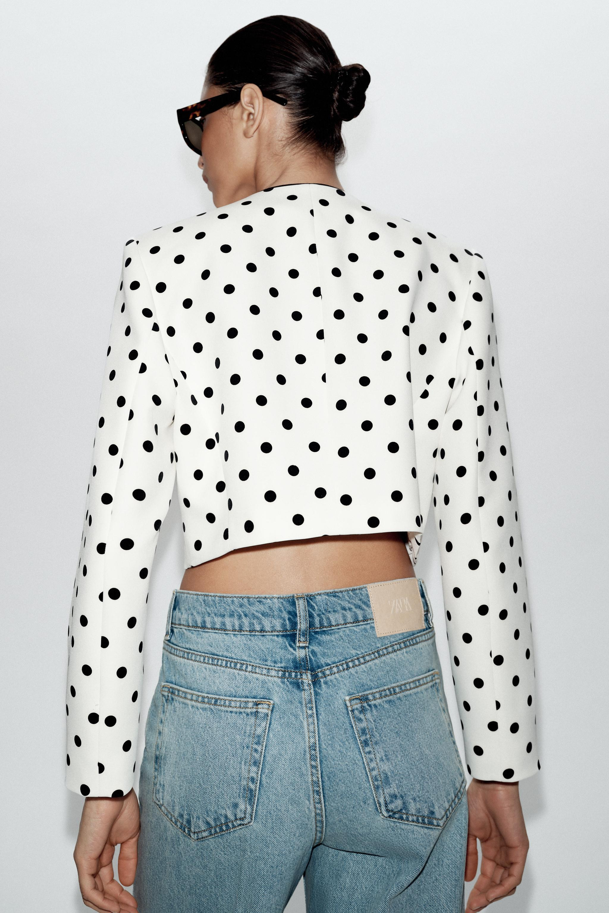 POLKA DOT CROPPED BLAZER | Zara US