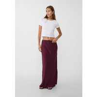 Stradivarius Satin midi skirt Burgundy S | Stradivarius (UK)