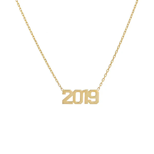 Varsity Solid Year Necklace | Adina Eden