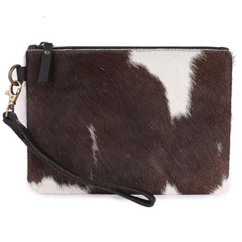 Mesa Luna Cowhide Leather Wristlet Clutch (Dark Brown) | Amazon (US)