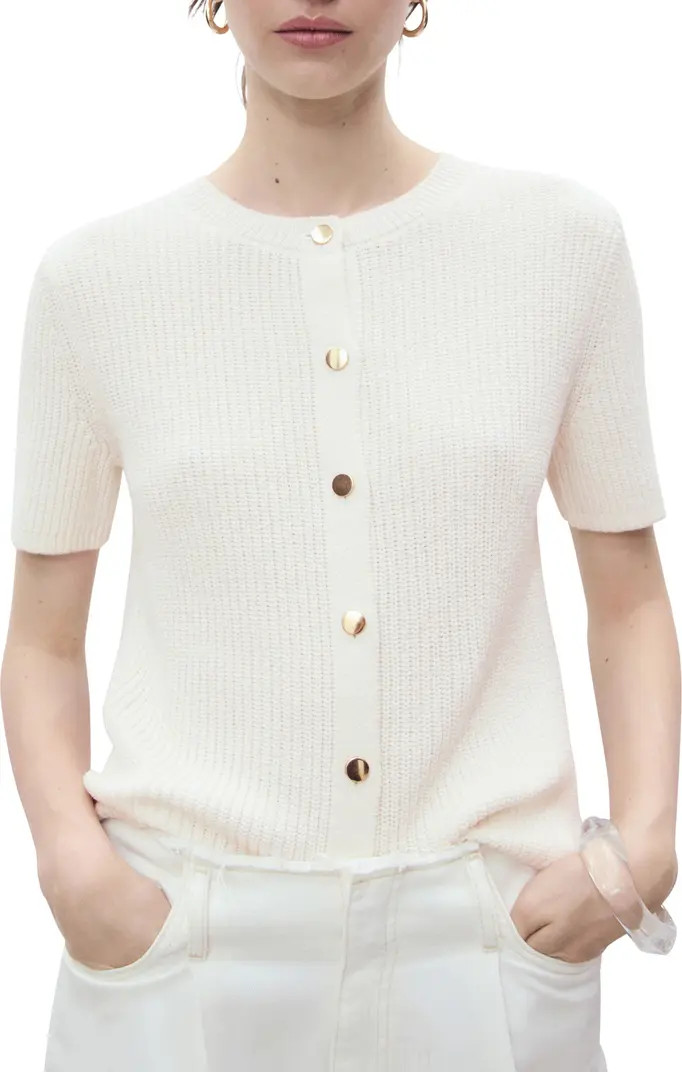 MANGO Short Sleeve Cardigan | Nordstrom | Nordstrom