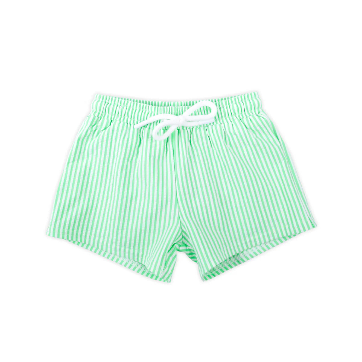 Santorini Stripe Swim Trunks Green | Classic Whimsy