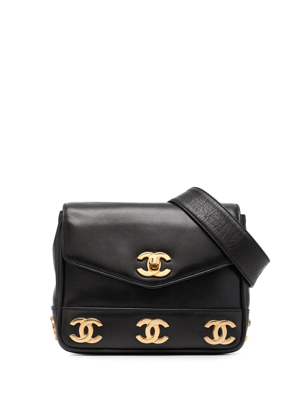 CHANEL Pre-Owned 1990s Triple CC belt bag - Black | Farfetch Global