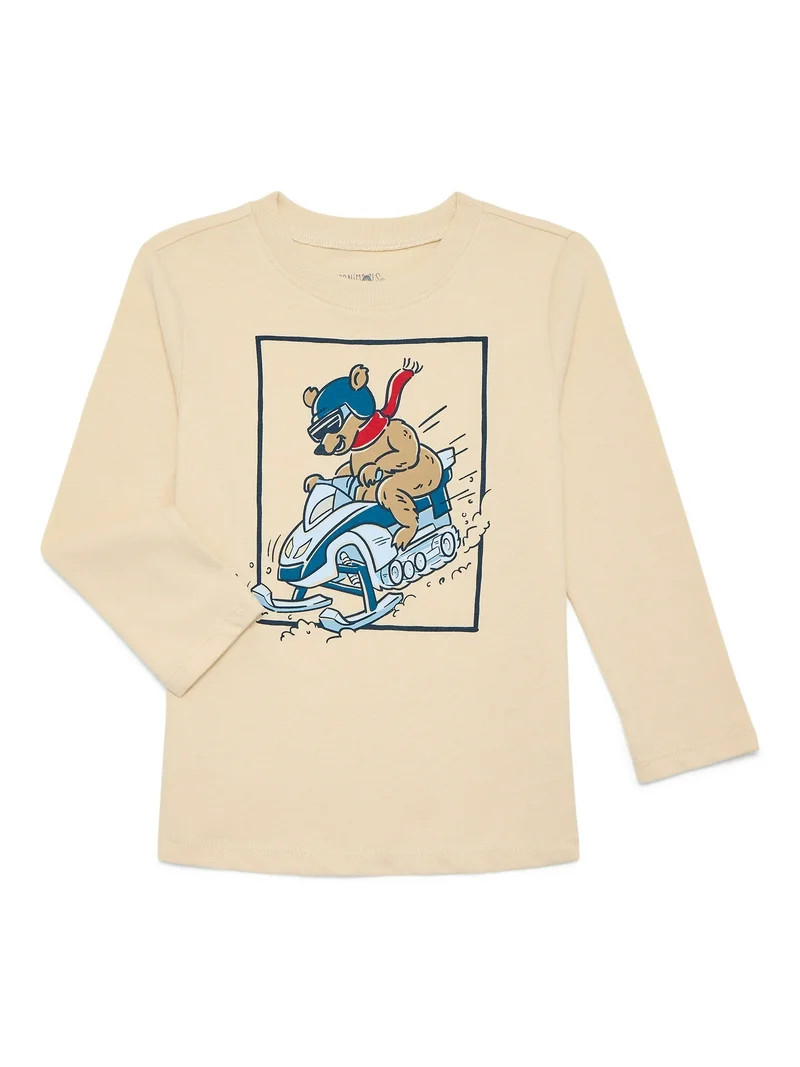 Garanimals Toddler Boys Holiday Graphic Brushed Jersey Tee with Long Sleeves, Sizes 18M-5T | Walmart (US)