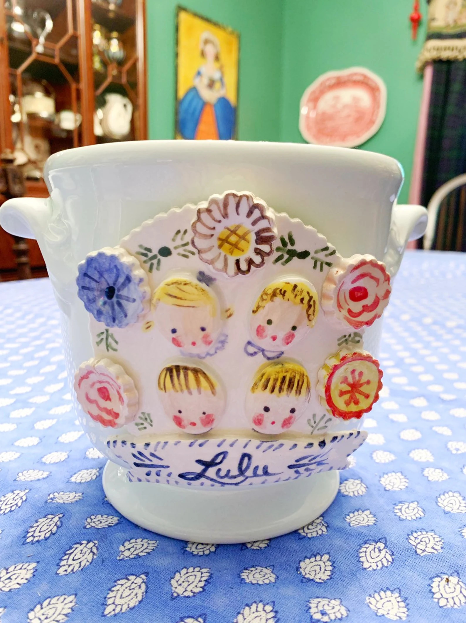 Cache Pot With Childrens Faces in a handmade Cache Pot White | Etsy | Etsy (US)