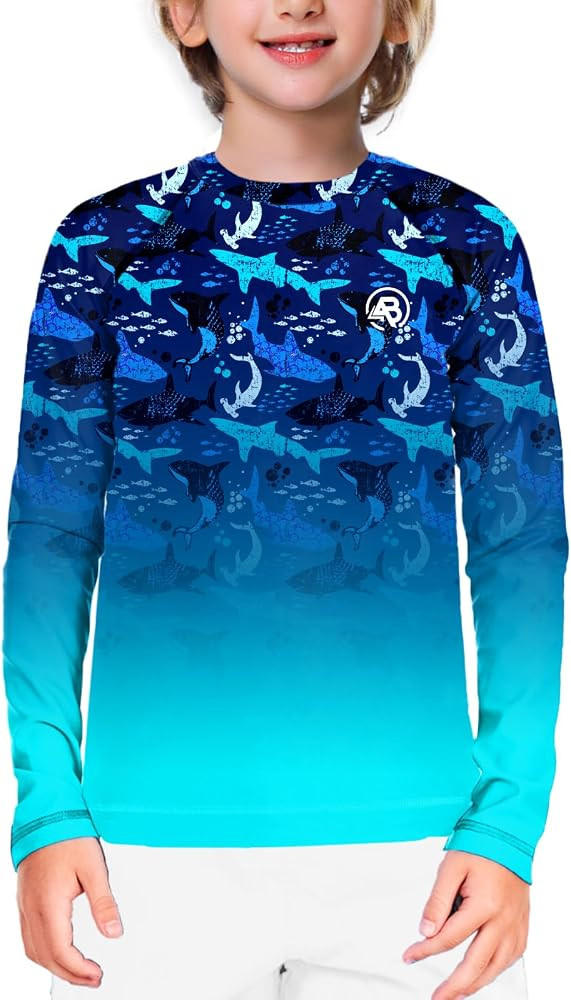 AOBUTE Unisex Kids Rash Guard Long Sleeve SPF 50+ Sun Shirt UV Protection Swim Shirts 3-12 Years | Amazon (US)