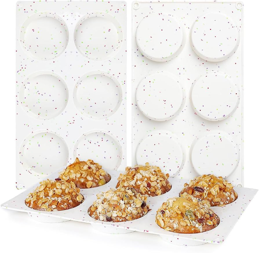 CAKETIME Muffin Top Pan, Silicone Egg Molds for Breakfast Sandwiches 3 Inch Round Egg Baking Pan ... | Amazon (US)