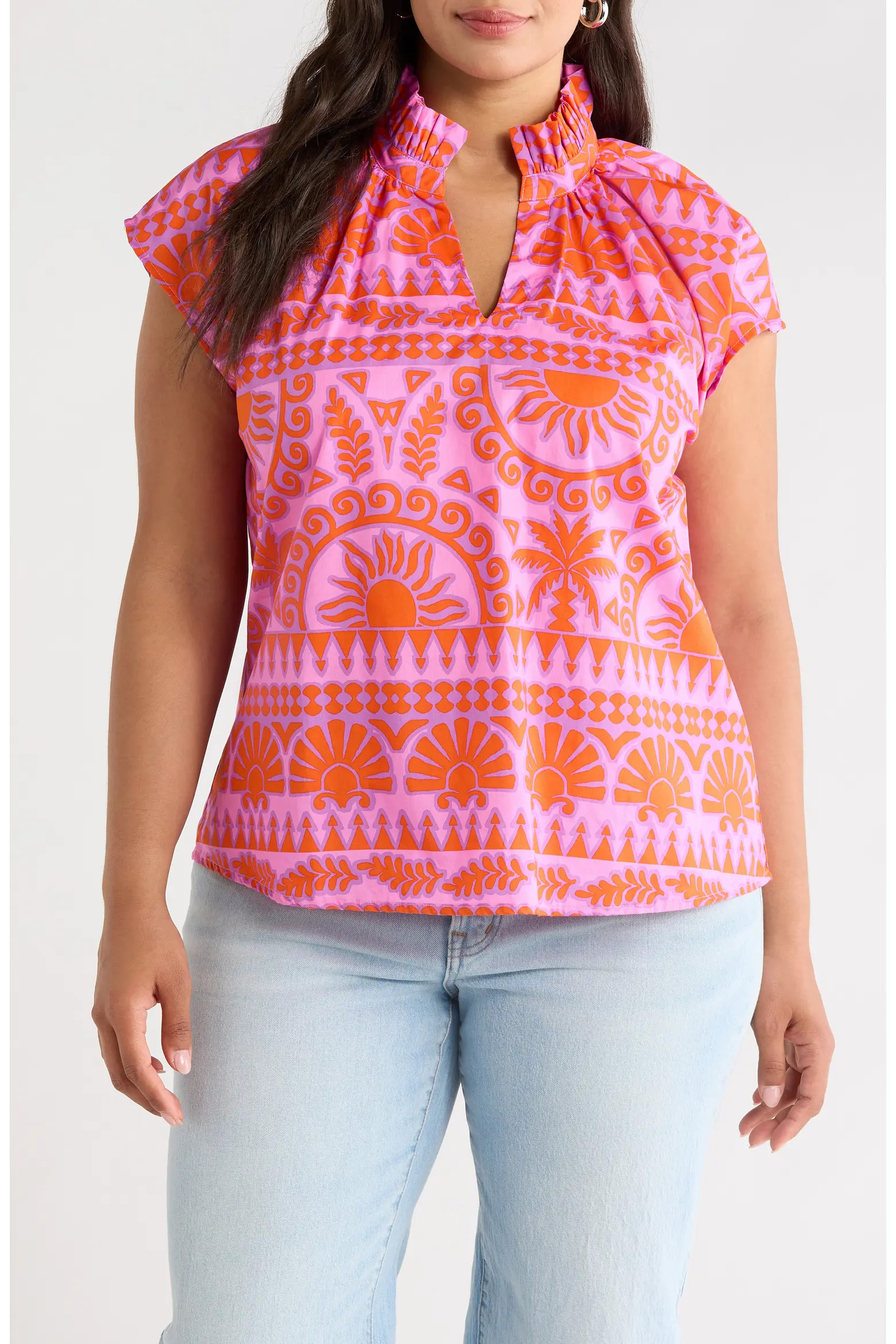 Ikat Ruffle Trim Top (Women) | Nordstrom | Nordstrom