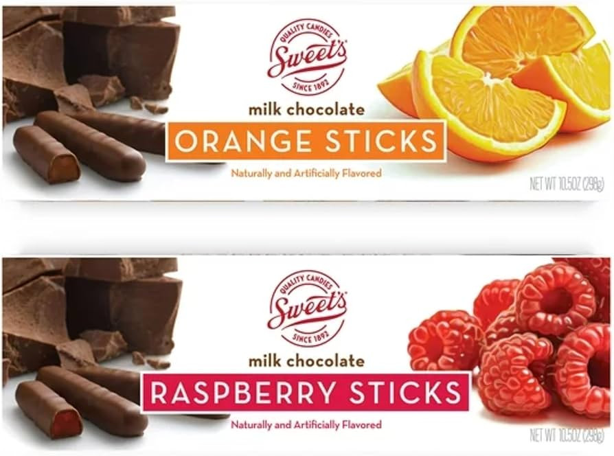 Sweet Candy Company Milk Chocolate Fruit Flavored Sticks - Gourmet Chocolate Covered Sticks, Oran... | Amazon (US)