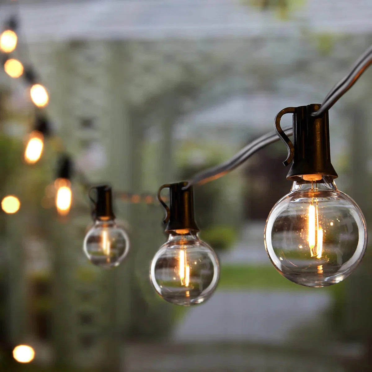 50ft 25-Bulb Outdoor Globe String Lights with Shatterproof LED Bulbs - Connectable, Weatherproof,... | Wayfair North America