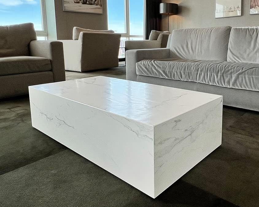Cubed CUBED Coffee Table Hand-Crafted in Italy Mid-Century Style, White | Amazon (US)