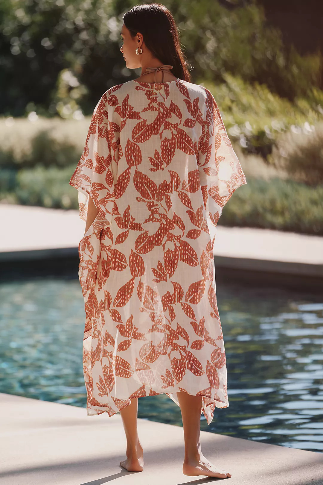 Celandine Botanical Sheer Kaftan | Anthropologie (US)
