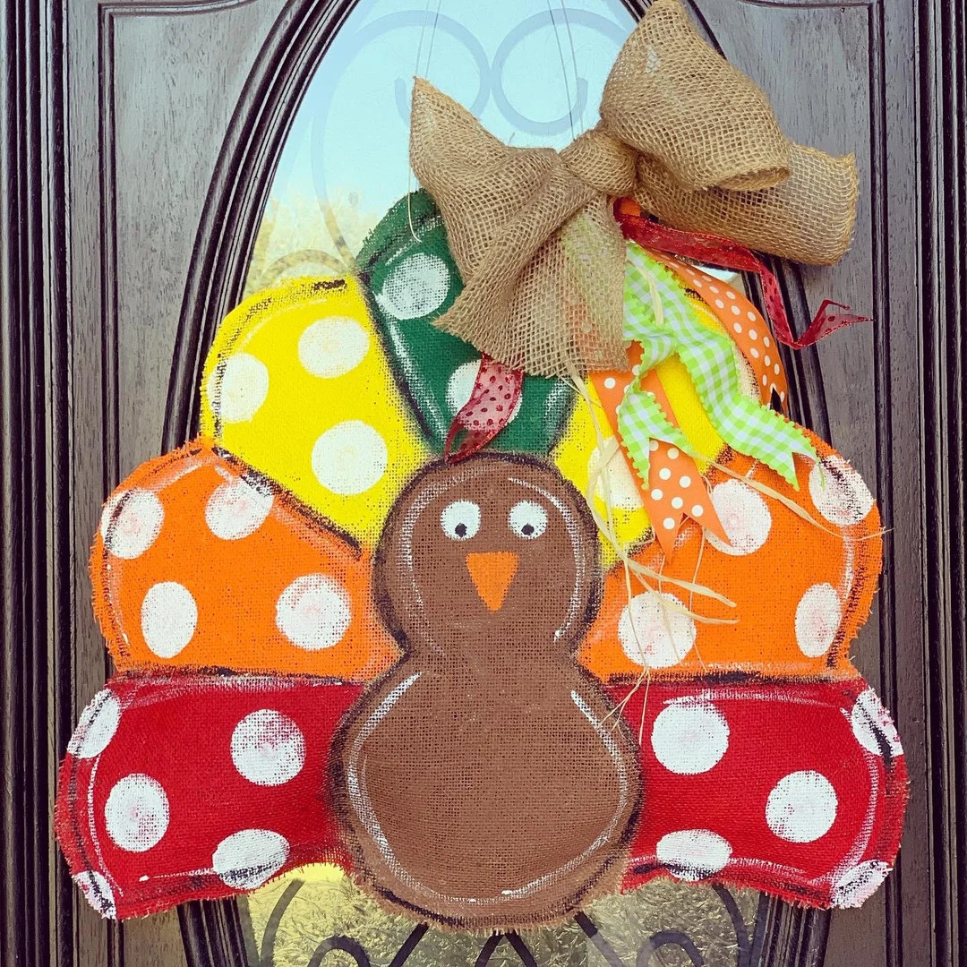 Turkey Burlap Door Hanger - Etsy | Etsy (US)