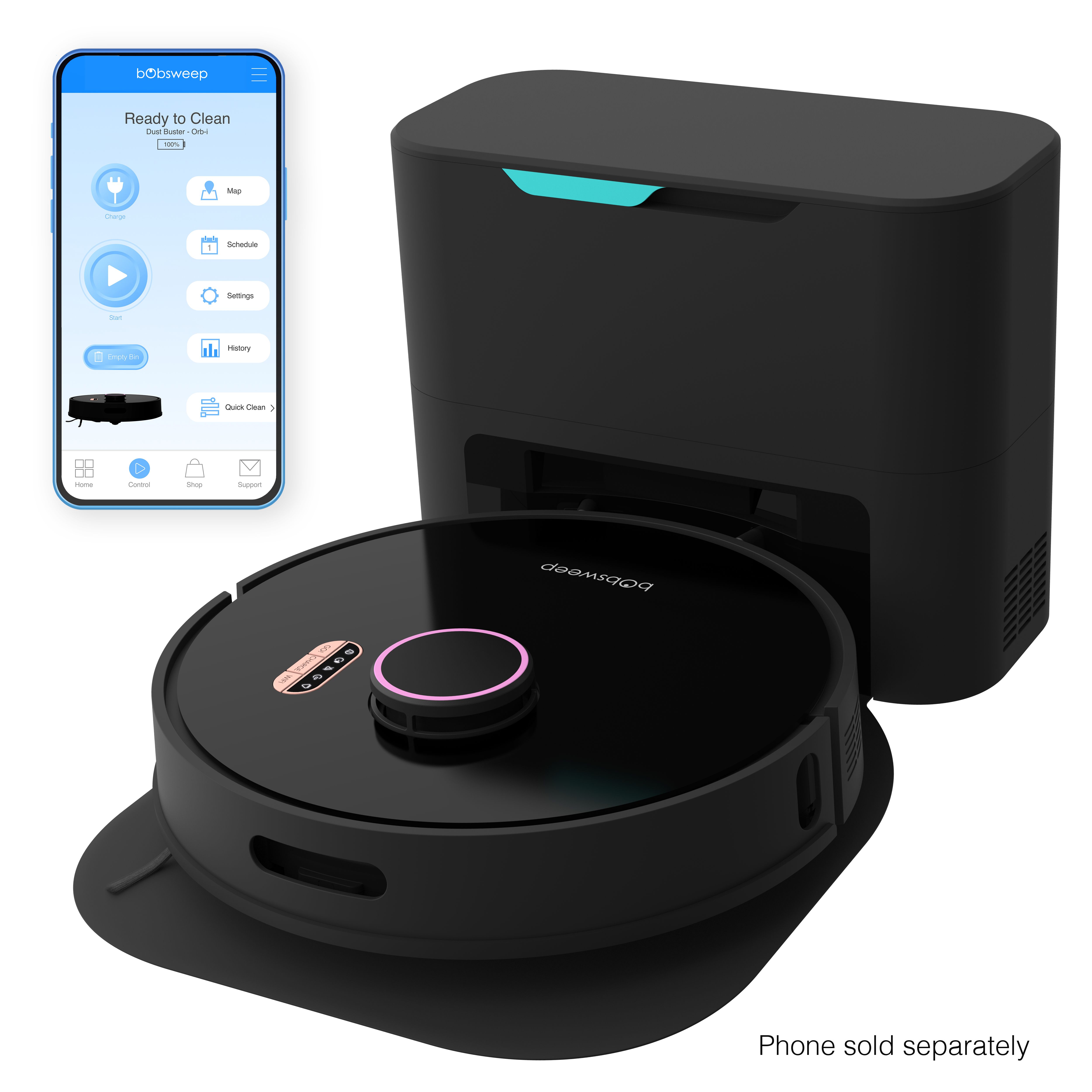 bObsweep Orb-i Robot Vacuum, 100-Day-Self Empeting bin, 5000pa Suction, Blackberry, New | Walmart (US)