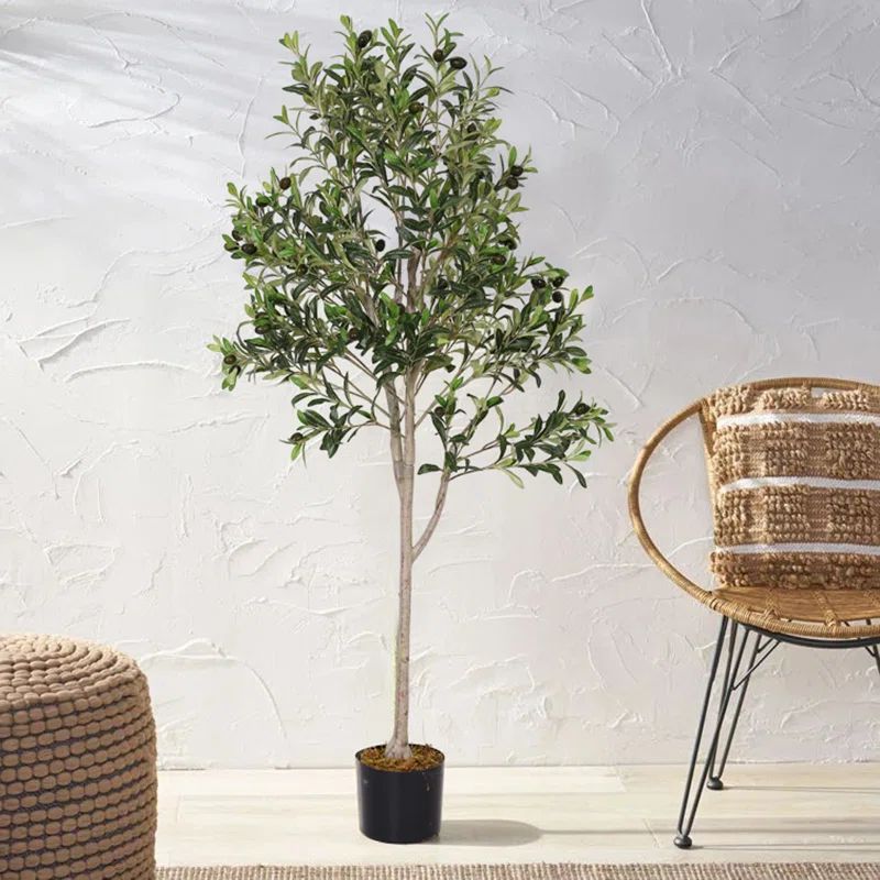 Artificial Olive Tree in Pot Faux Plant for Home Decor | Wayfair North America