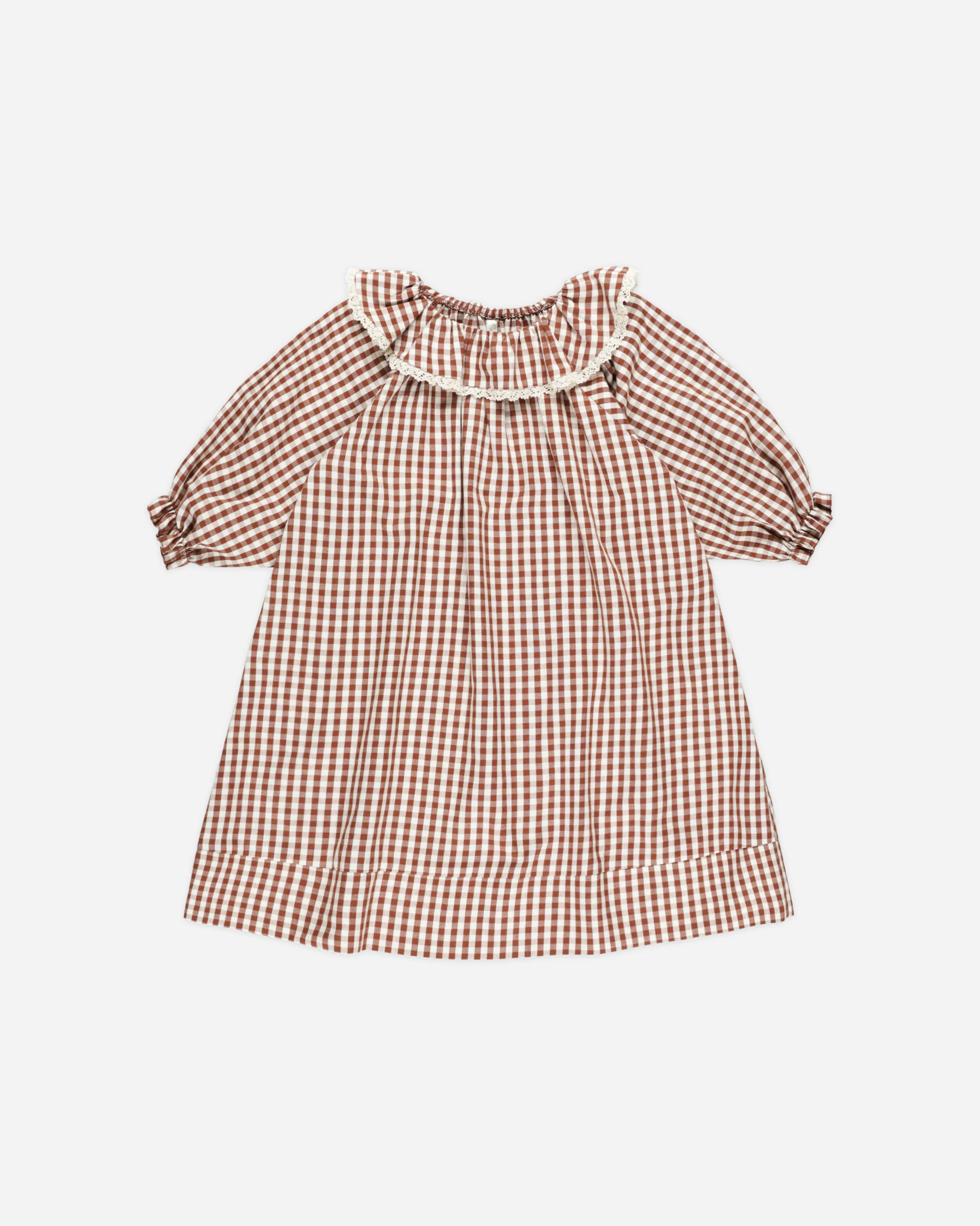 Girl's Nightgown || Brick Gingham | Rylee + Cru