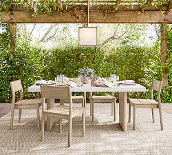 Cayman Concrete &amp; Eucalyptus Rectangular Outdoor Dining Table (73") | Pottery Barn (US)
