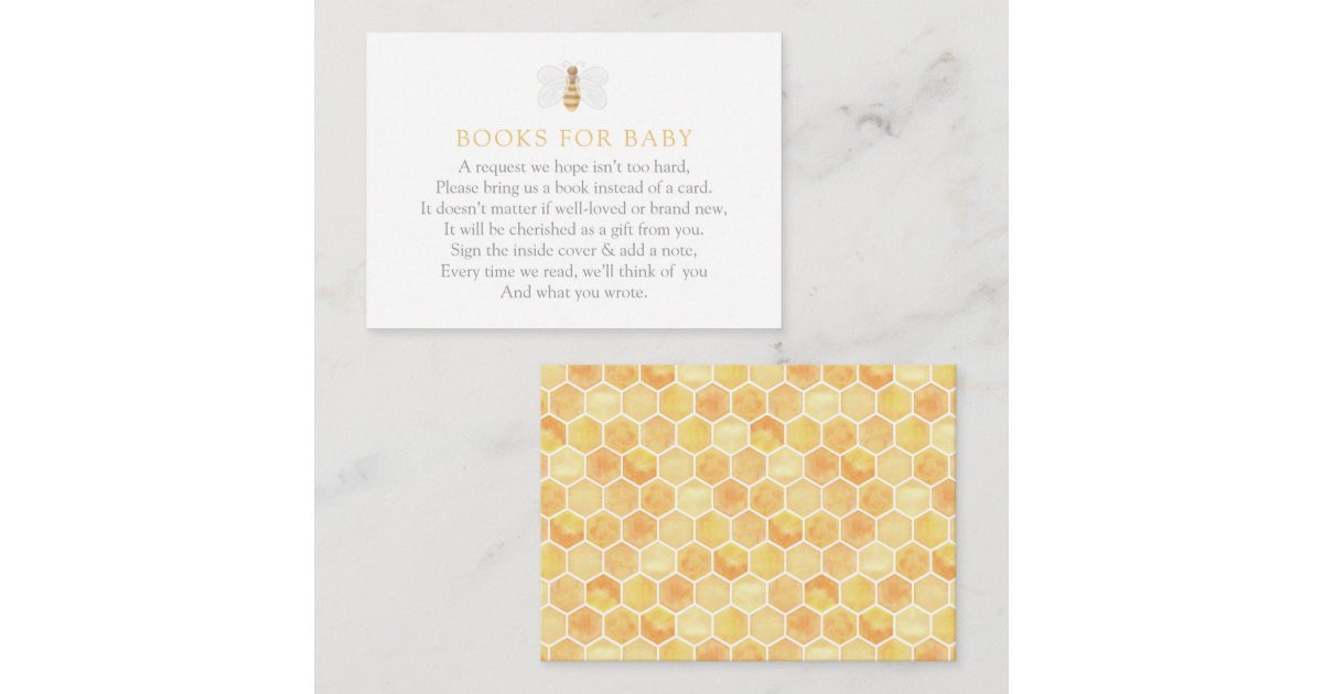 Sweet as Can Bee Baby Shower Books for Baby Enclosure Card | Zazzle | Zazzle