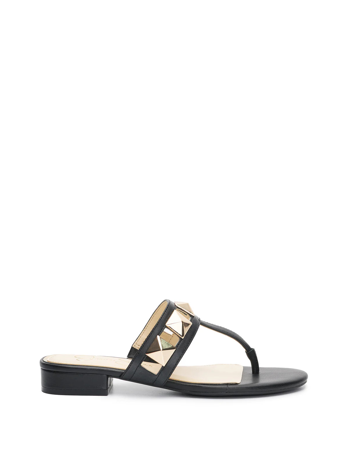 Movena Flat Thong Slide in Black | Jessica Simpson E Commerce