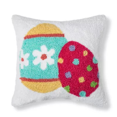 C&F Home Easter Eggs Hooked 12" x 12 Inch Throw Pillow | Belk