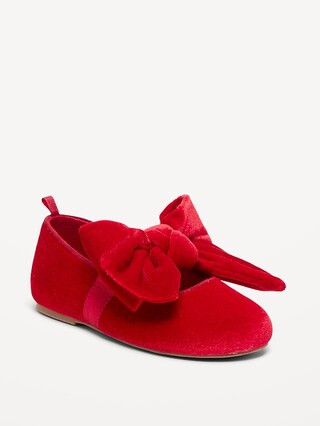 Velvet Bow Ballet Flats for Toddler Girls | Old Navy (US)