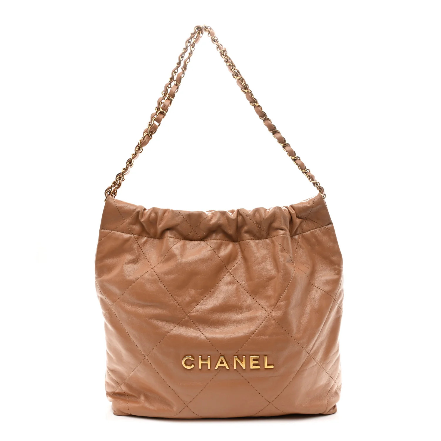 Chanel Shiny Calfskin Quilted Small Chanel 22 Beige 1815011 | FASHIONPHILE (US)