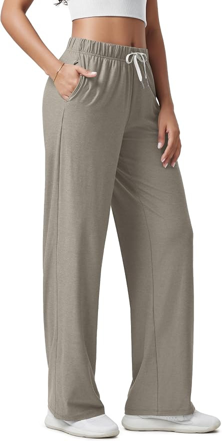 ODODOS Women's Straight Leg Pants Ultra Soft odSTRATUM Tech Relaxed Casual Pajama Lounge Pants wi... | Amazon (US)