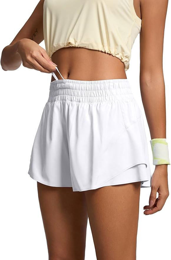 MCEDAR Running Shorts for Women High Waisted with Liner Athletic Shorts Quick Dry Workout Shorts | Amazon (US)