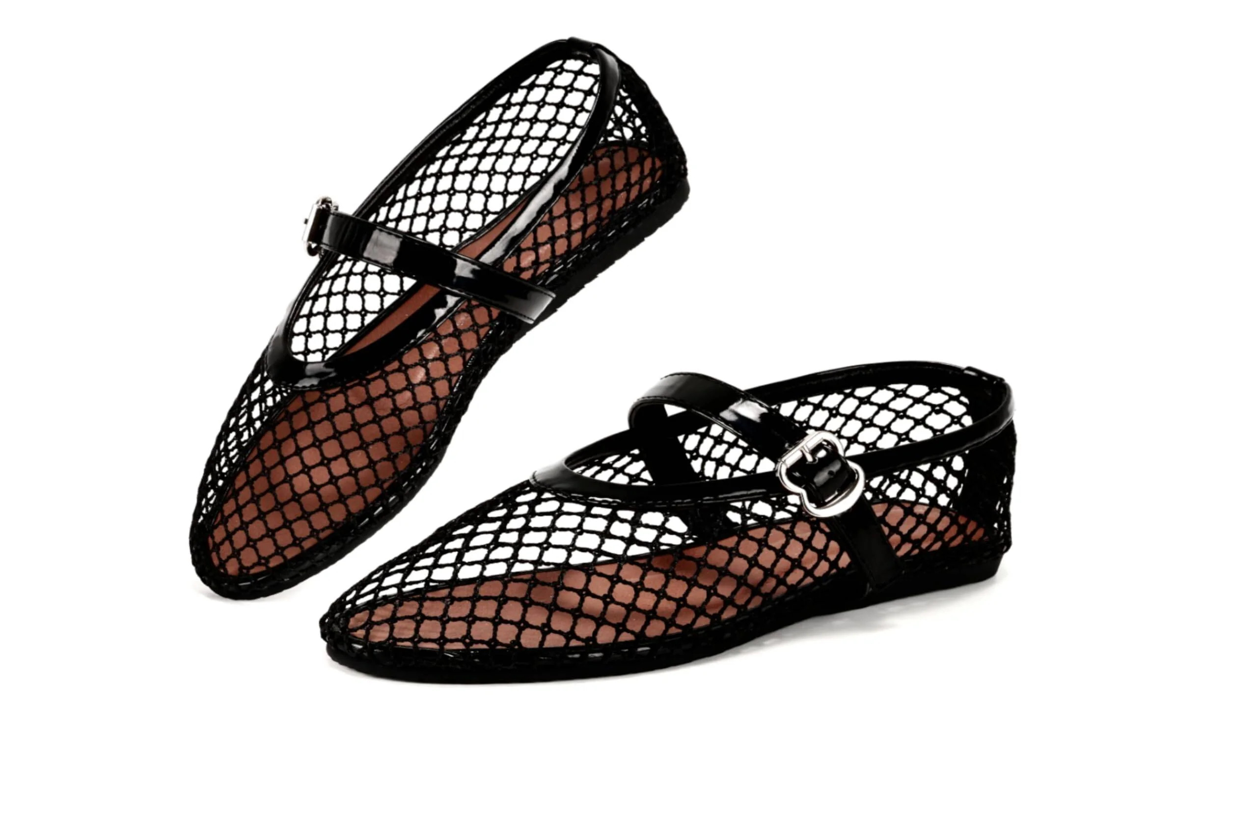 Mesh Ballet Flats for Women Comfortable Buckle Strap Ballerina Shoes Woven Casual Dressy Mary Jan... | Walmart (US)
