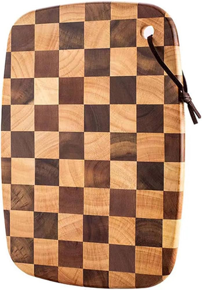 Acacia Wood Cutting Board Checkered Chopping Board Checkerboard Pattern Thick Butcher Block Kitch... | Amazon (US)