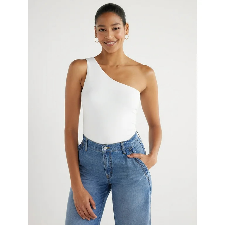 Scoop Women's Contour One Shoulder Tank Top, Sizes XS-XXL | Walmart (US)