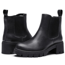 Comfyshoes Women's Chelsea Ankle Boots, Fashion Lug Sole Platform Combat Booties | SHEIN