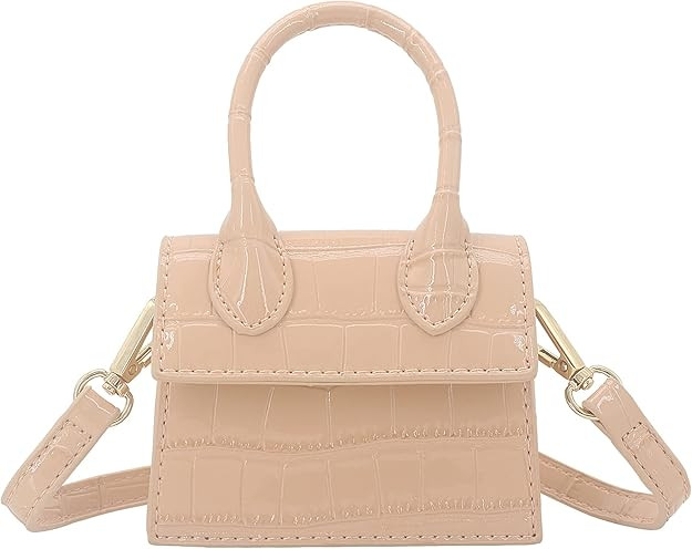 Nodeber Mini Crossbody Bag for Women Girls Synthetic Leather Flap Purse Styling Top-Handle Clutch... | Amazon (US)