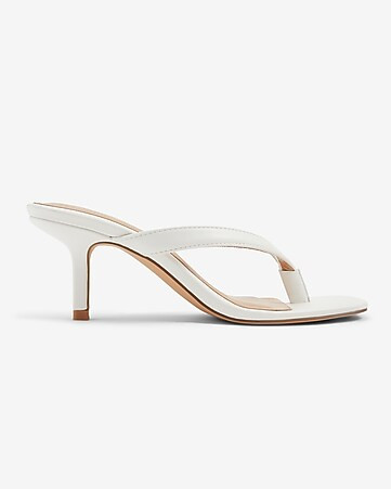 Square Toe Heeled Flip-Flop | Express