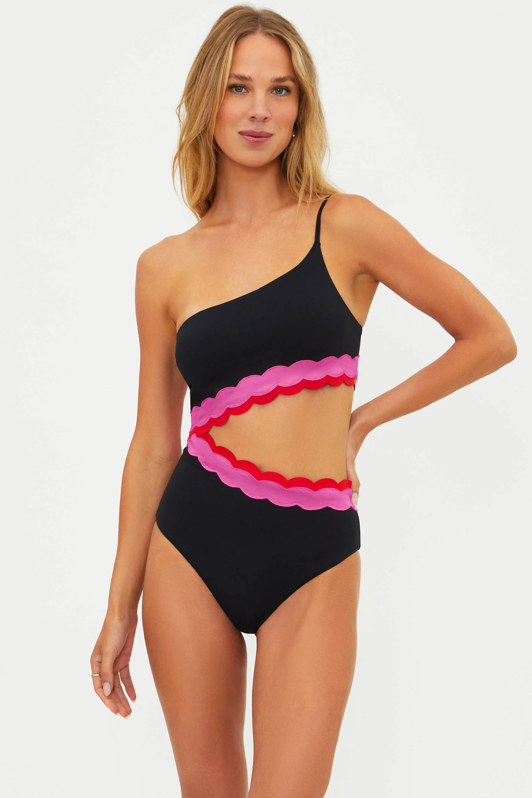Liora One Piece Electric Wave | Scallop Colorblock One Piece Swimsuit | Beach Riot | Beach Riot