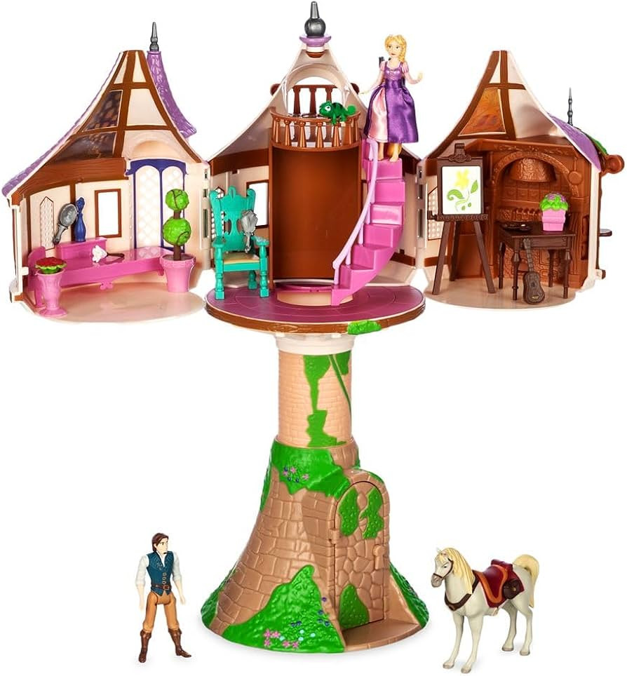 Disney Store Action Toys Rapunzel Tower Playset - 19-Piece Tangled Play Set with Rapunzel, Flynn ... | Amazon (US)