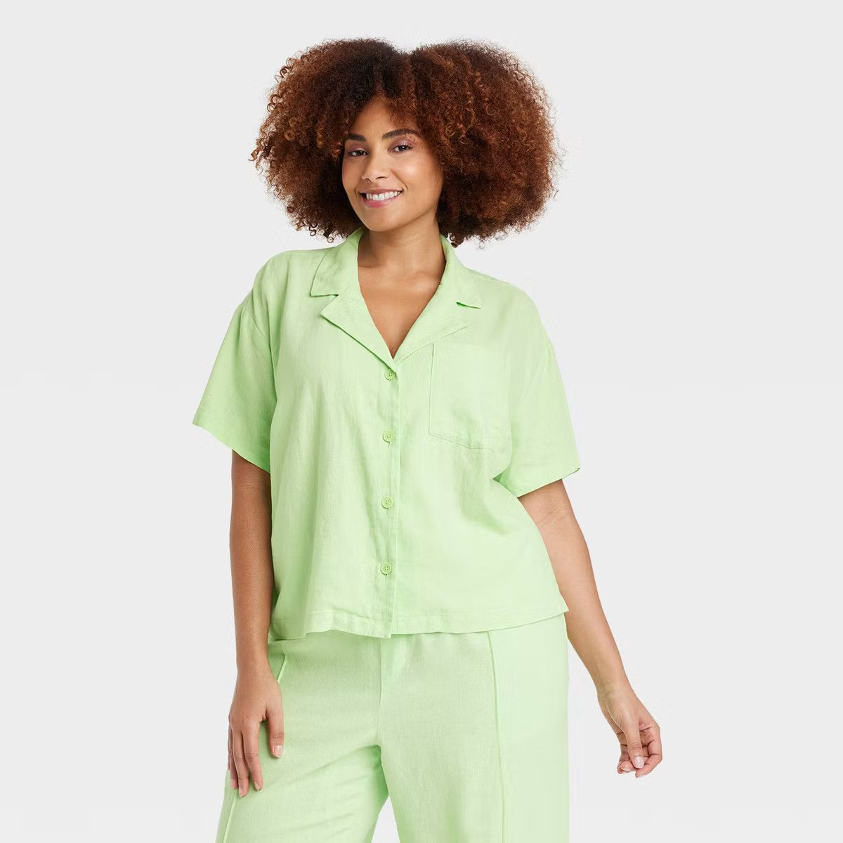 Women's Short Sleeve Button-Down Camp Shirt - A New Day™ | Target