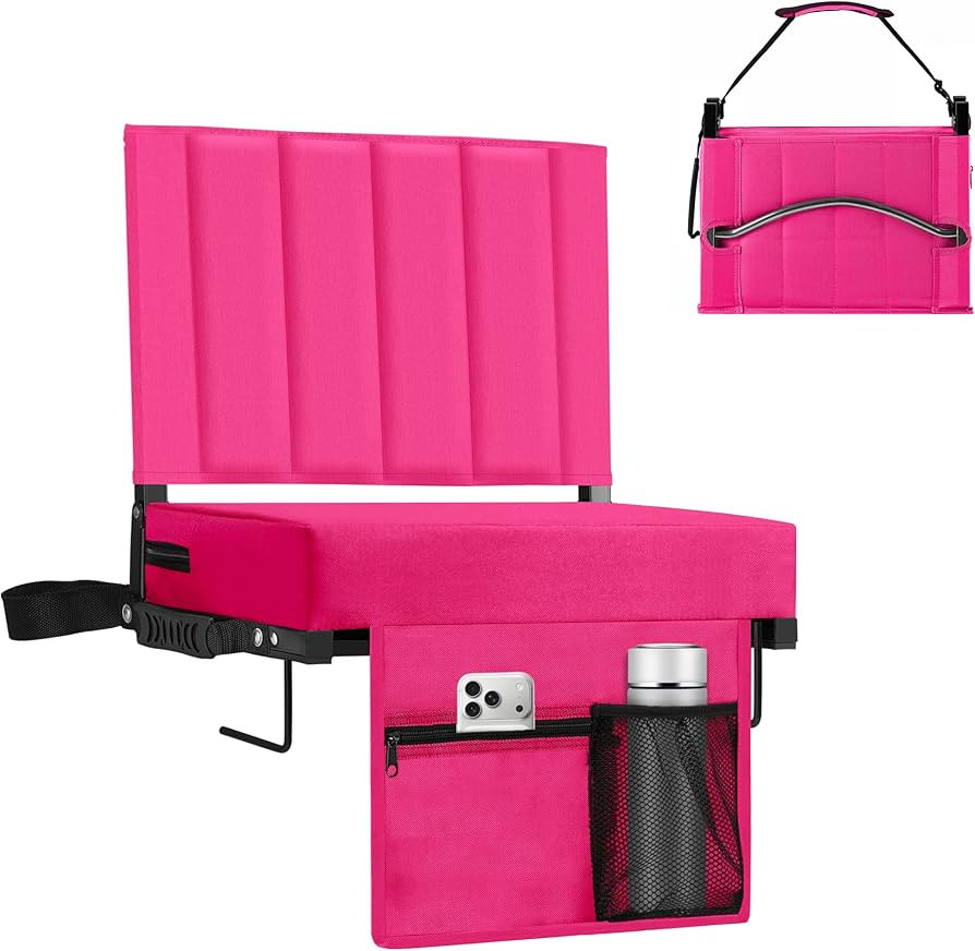 Stadium Seat for Bleachers with Back Support, Portable Bleacher Seat with Wide Comfy Padded Cushi... | Amazon (US)