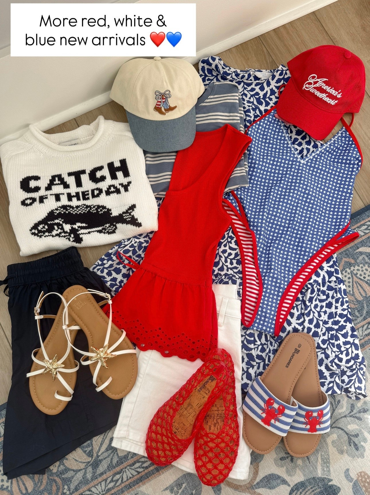 Red, white & blue finds I cannot stop thinking about 🇺🇸❤️💙 these new arrivals on Walmart are giving coastal summer, lake days, and 4th of July outfits without the high price tags 🙌🏼

From the cutest graphic sweater to the most fun swimsuits, easy shorts, and statement sandals… everything looks SO much more expensive than it is 🤯

These are the kind of pieces that will sell out fast (especially the accessories 👀) so if you see something you love—don’t wait!!

#walmartfashion #walmartfinds #summeroutfits #redwhiteandblue #fourthofjulyoutfit #affordablefashion #coastalstyle #everydaystyle #momstyle #ltkstyle #budgetfriendlyfashion #outfitideas

#LTKPetite #LTKootd